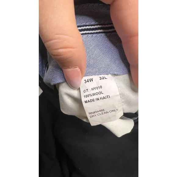 Nautica Men's Black Dress Pants Size 34x32 Classic Fit Formal Flat Front - Picture 3 of 4